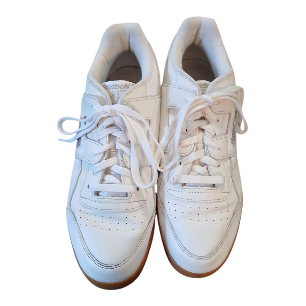 Reebok Workout Plus Full Grain Leather Men's Sneakers White Gum US Sz 10.5 READ - Picture 2 of 15